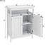 Armoire de plancher de salle de bain blanche avec double volets, fiable, peinture, rangement généreux, procédure d'assemblage simple
