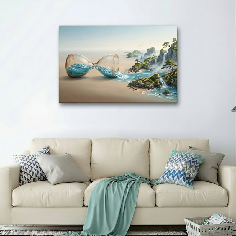 Sablier, paysage, art mural, ensemble de 1, 20"H x 30"W, Wrapped Canvas