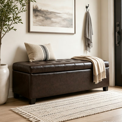 49.75Inches Storage Ottoman, Storage Bench, Tufted Entryway Bedroom Bench,