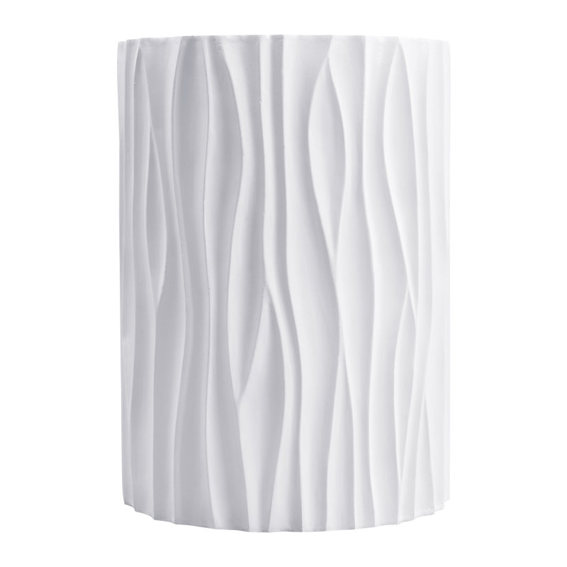 Modern  Outdoor Side Table With Wavy Fluted Design
