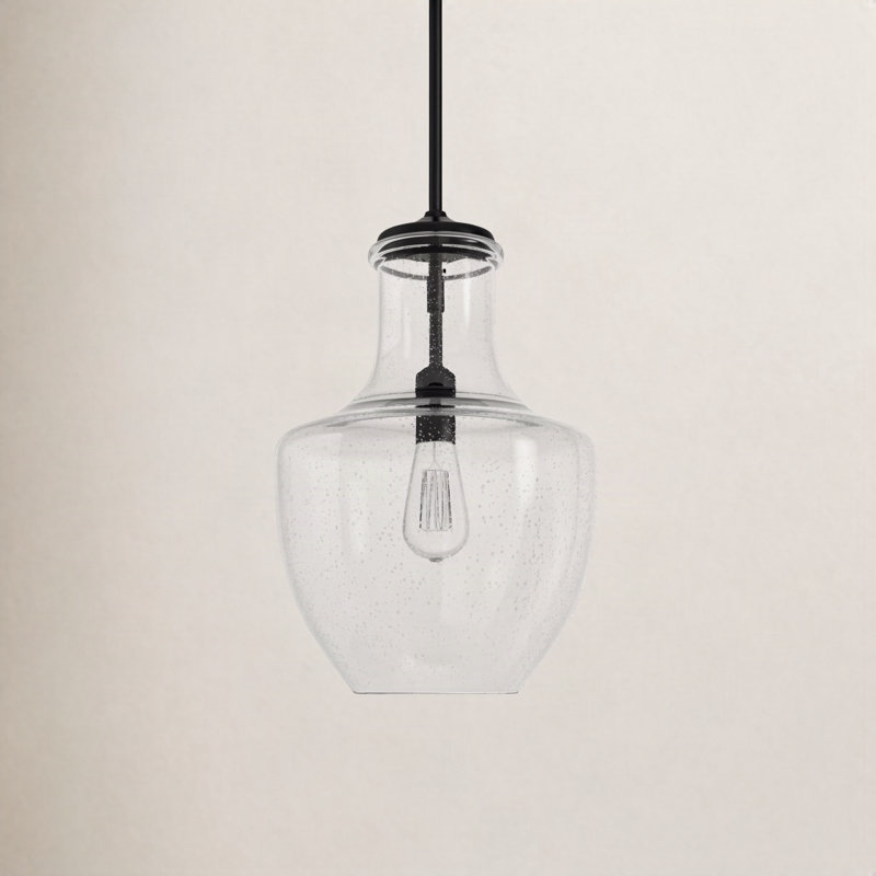 Ravenna 1-Light Dimmable Teardrop Pendant, Midnight Black