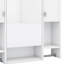 Armoire de rangement murale pour salle de bain avec miroir Armoire à pharmacie moderne avec tablettes ouvertes et cachées et porte-serviettes double-358179399