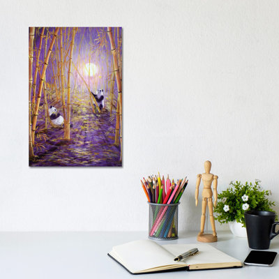 Harvest Moon Pandas by Laura Iverson - Painting on Canvas