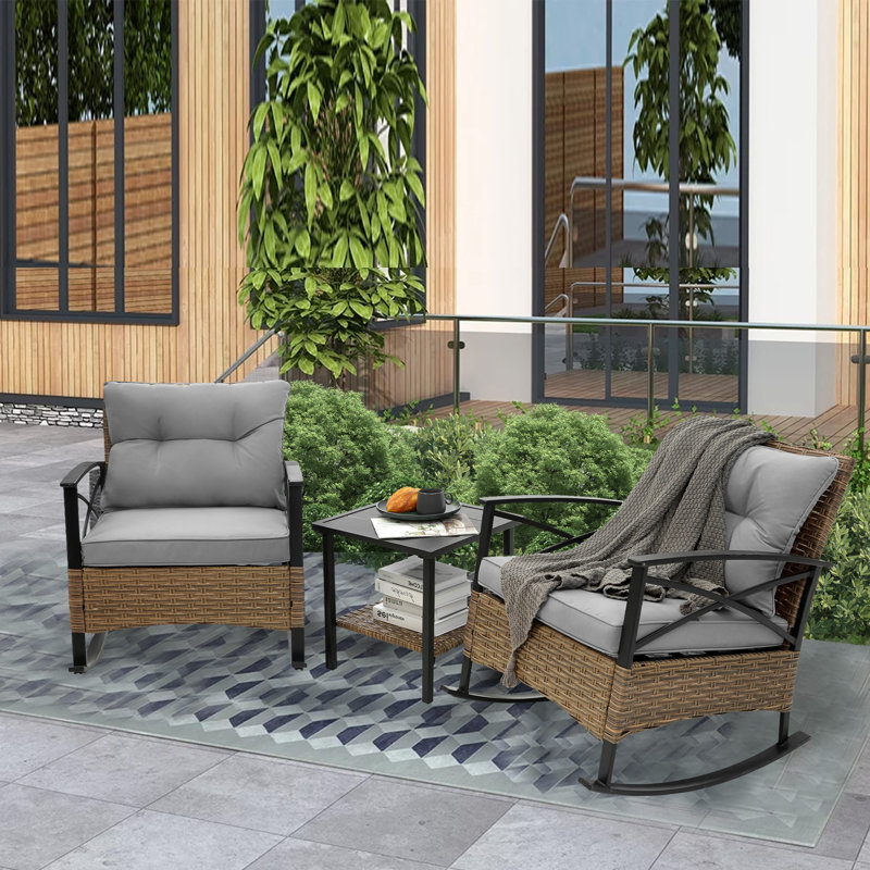 Chaise berçante en métal Xaira, Gris
