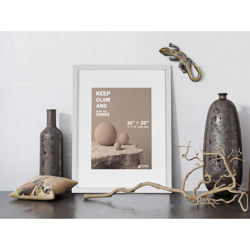 Cadre photo simple en bois doré, 16" x 20", Blanc, 2