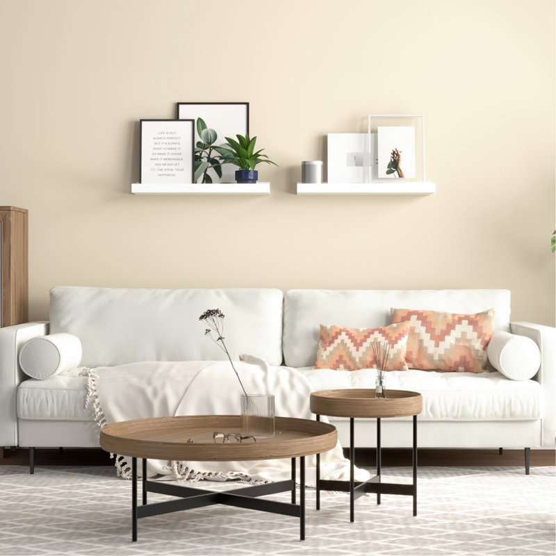 White Modern Floating Shelves  2 . Engineered Wood Manufactured, 20 Lbs Holding Power. Elevate Your Room Decor. Easy Installation Directions Supplied. Show Valuables 2 For Wall. Construction, Holds