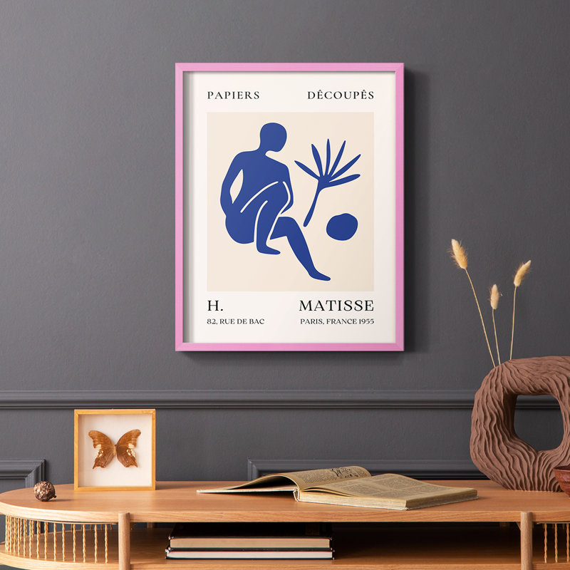 Matisse CLX, reproduction encadrée - bois massif, Noir, H 28 po x l 22 po