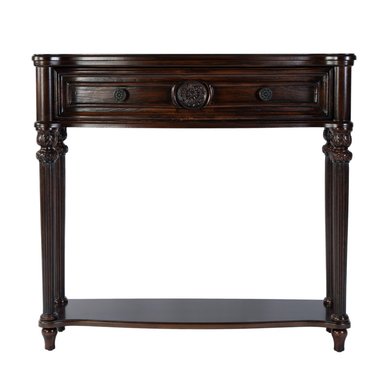 37" Serpentine-Shaped Console Table, Cherry