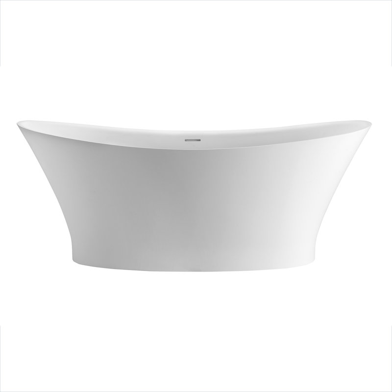 MTI 59.5" Freestanding Air Bathtub, Gloss White, 59.5'' L x 31.38'' W x 21.5'' H