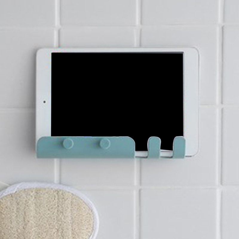 Adhesive Wall Mounted Tablet Holder 4 Hooks Universal Fit Cell Phone Charging Bracket Large Size