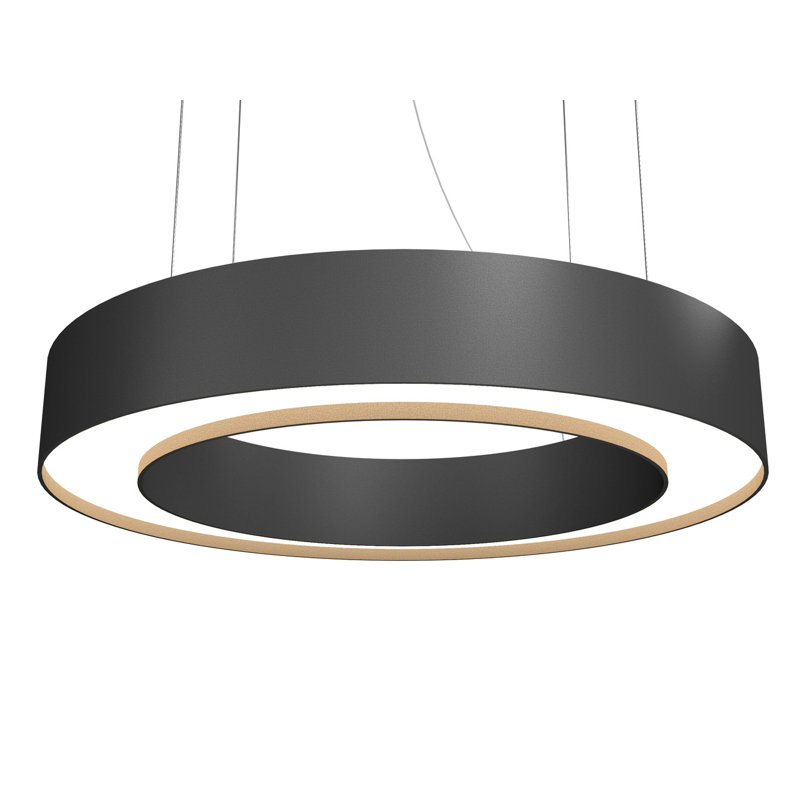 1 - Light LED Pendant, 5.27" H x 23.4" W x 23.4" D, Imbuia