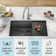 Évier de cuisine encastré noir en acier inoxydable Delta Rivet ™-81984665