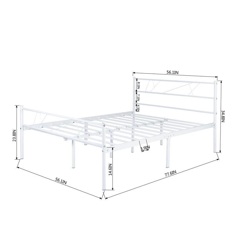 Alanis Bed, 135 x 190cm, White