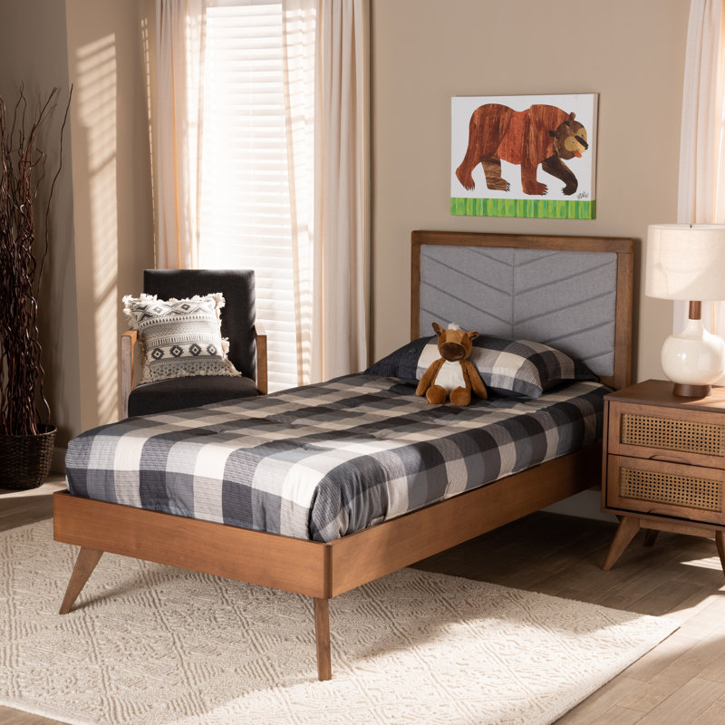 Lit plateforme Finchley, Gris clair