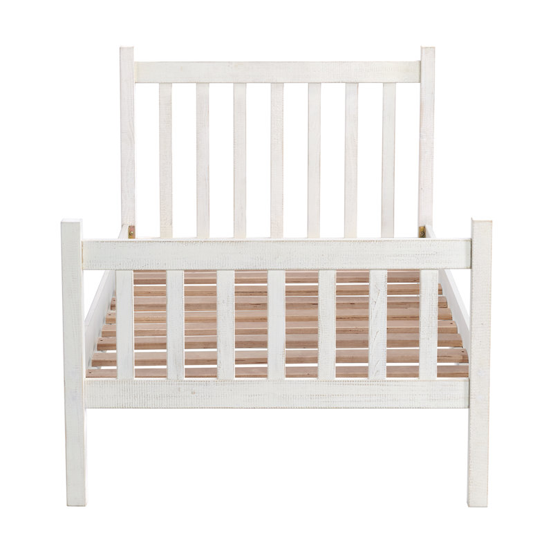Lit de style bohémien industriel Windsor, Simple, Blanc