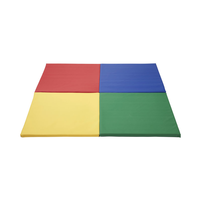 Tapis de jeu pliable ECR4Kids SoftZone Quad Fold-N-Go, Bleu / vert / jaune / rouge