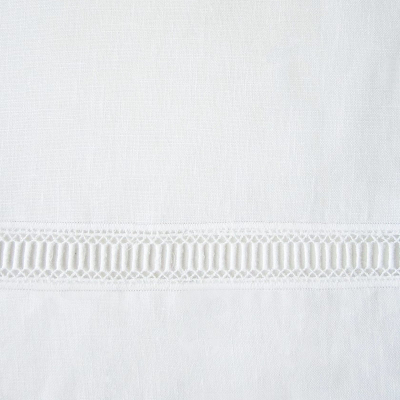 Doric Linen Tablecloth, White, 126" x 72"