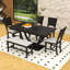 Ensemble de table de salle à manger 6 pièces, table de salle à manger rectangulaire avec 4 chaises et banc-915501607