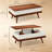 Khaleia Lift Top Coffee Table with Hidden Compartments and Wood Legs, Walnut