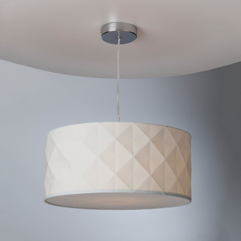 Otterson 18 cm H Drum Cotton Lamp Shade and Pendant Shade ( Screw On ), White