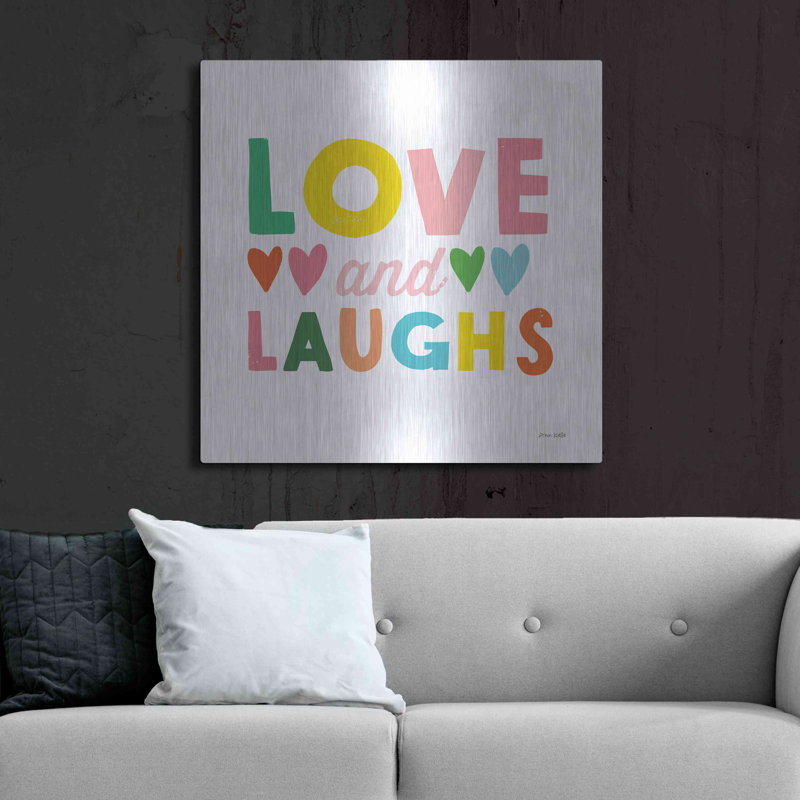 «Love and Laughs» par Ann Kelle Designs, art mural en métal, H 36 po x l 36 po