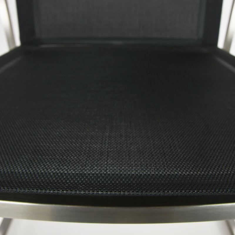 Kristie Patio Dining Armchair with Cushion, Black