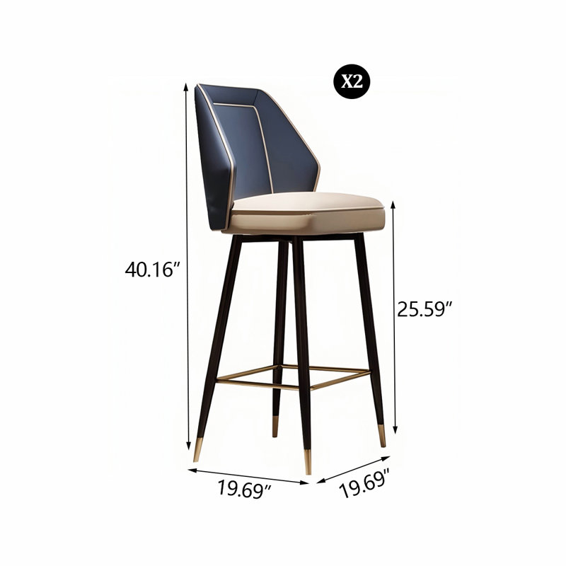 Tabouret de bar 40,16 po H-Blue Casual, Bleu, Tabouret de comptoir (assise à une hauteur de 25,