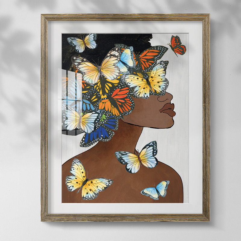 «Hiding Hues II», reproduction encadrée, Papier avec cadre noyer, Blanc