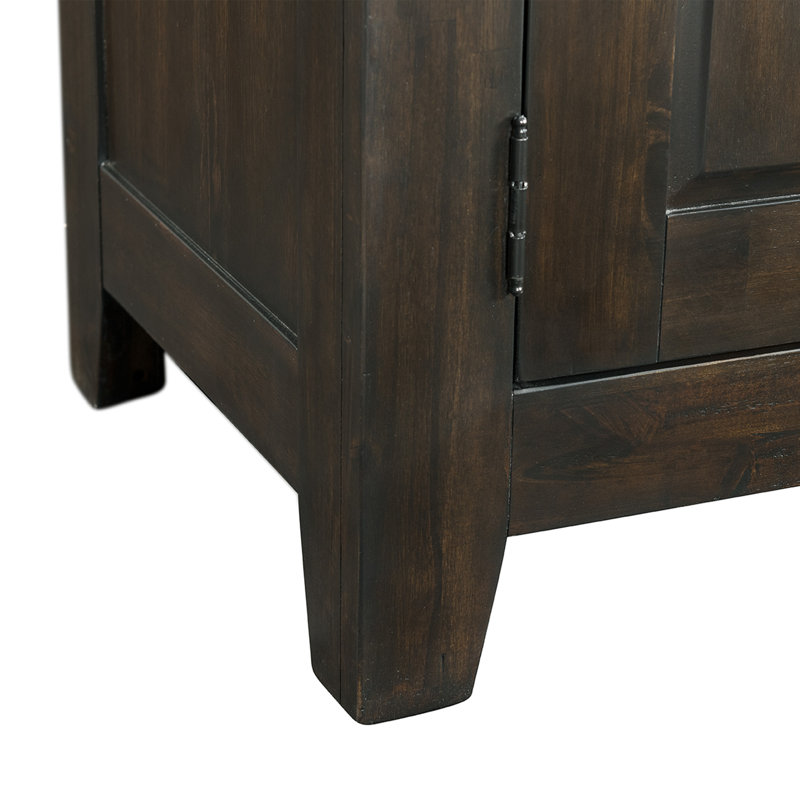 Alpha Dark Brown Solid Wood Sideboard with Wine Storage