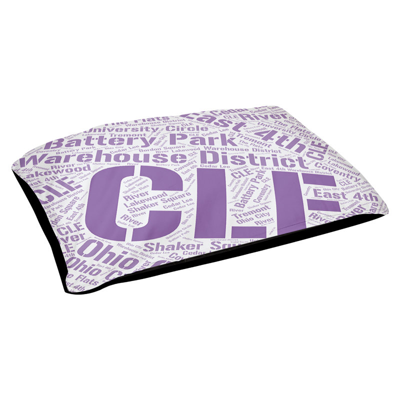 Coussin de chien « districts », Grand (l 40 po x P 30 po x H 14 po), Cleveland, Mauve