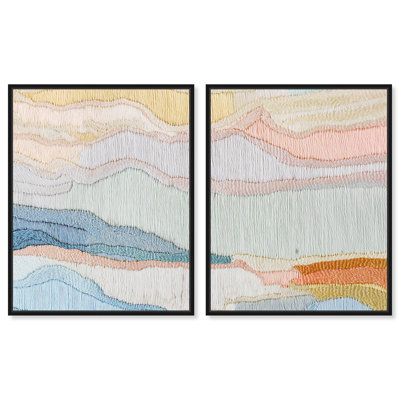 Gentle Breeze II Canvas Set of 2 Textured Art Prints by Art Remedy