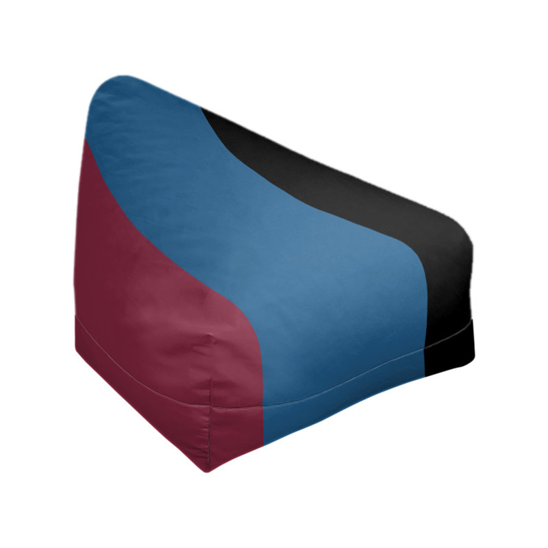 Classic Bean Bag, 30" H x 27" W x 27" D, Burgundy/Baby Blue/Black
