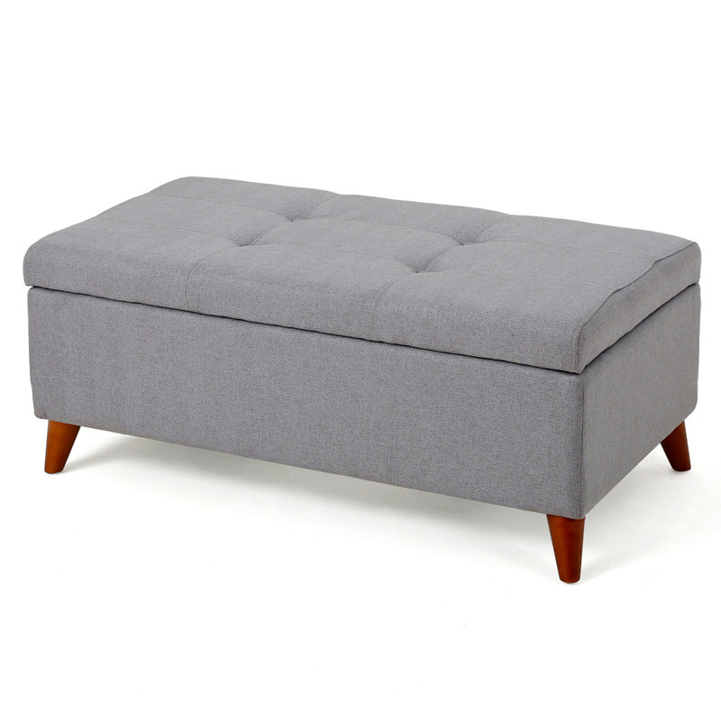 Tufted Ainsley Button Storage Ottoman Bench With Hinged Lid