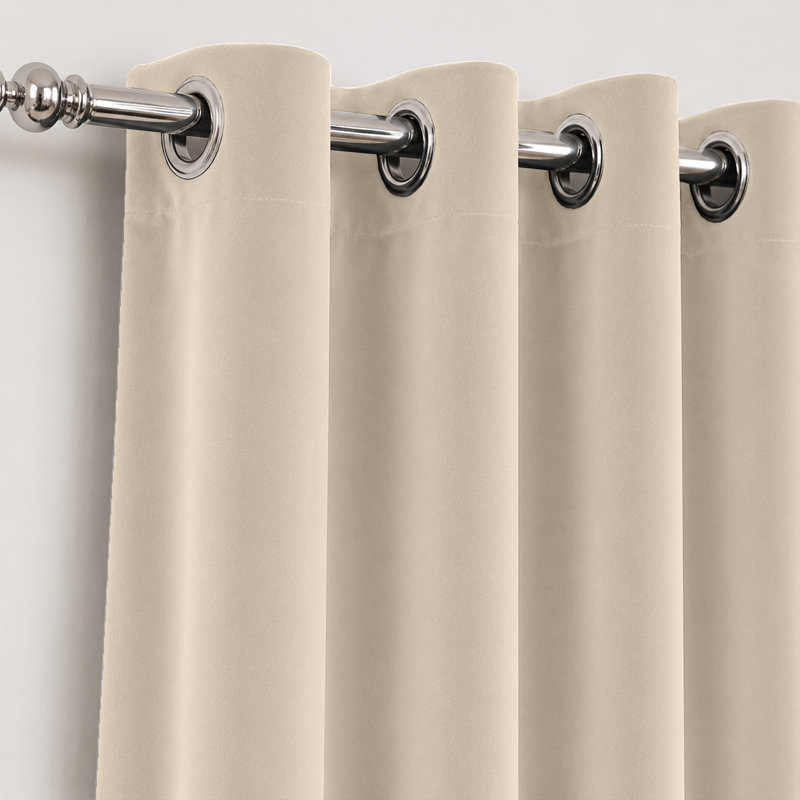 Room Darkening Single Curtain Panel, CREAM