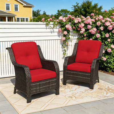 Winningham Wicker Outdoor Lounge Chair（Set of 2）