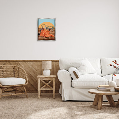 «California Cowgirl Landscape Floater Frame» par Amelia Noyes sur toile