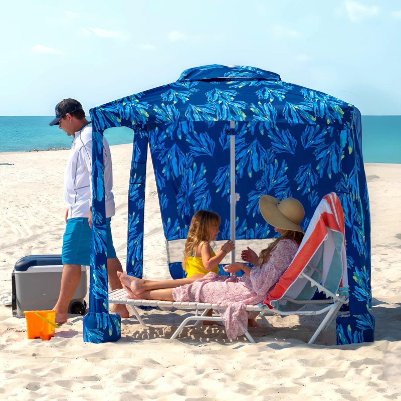 Cabane de plage, auvent de plage de 6,5 pi x 6,5 pi, facile à installer et à démonter
