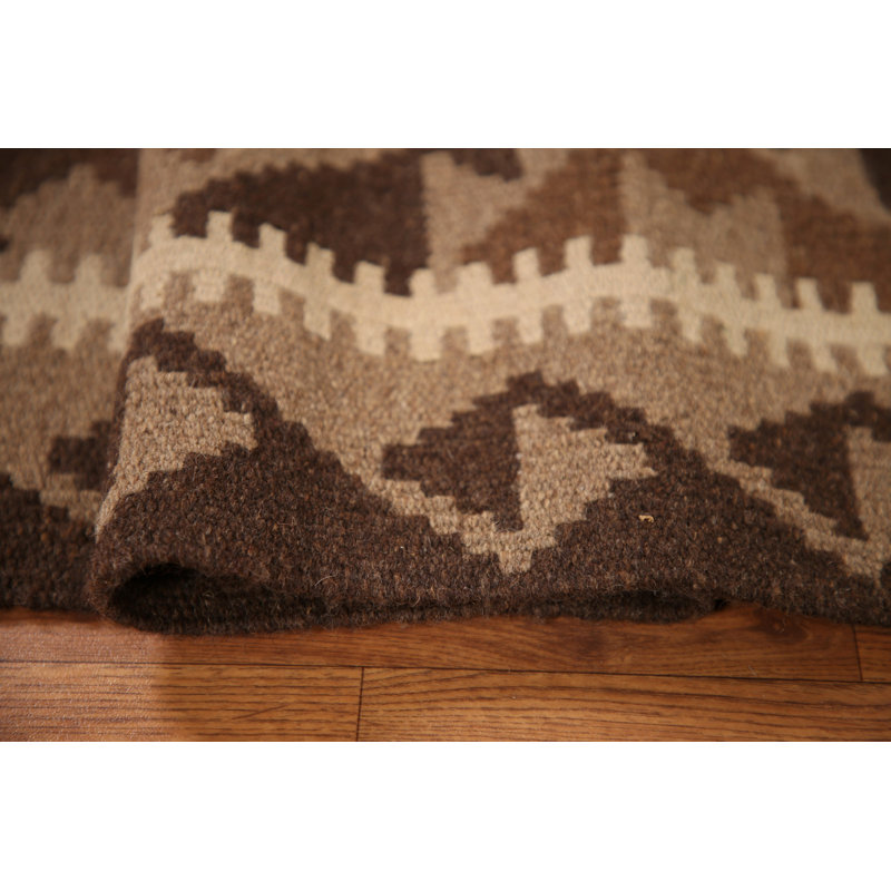 Brown Wool Kilim Oriental Area Rug 3x5