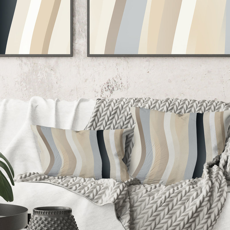 Coussin décoratif à rayures I, H 18 po x l 18 po