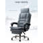 Fauteuil de bureau en lin avec repose-pieds