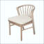 Chaise de salle à manger en bois d'acacia avec coussin crème et dossier de style Windsor-130116618