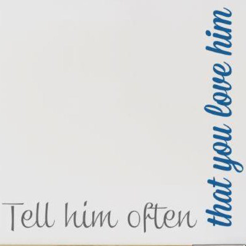 Adhésif décoratif "tell it the love it", H 18 po x l 18 po x P 0,16 po, Bleu / Gris