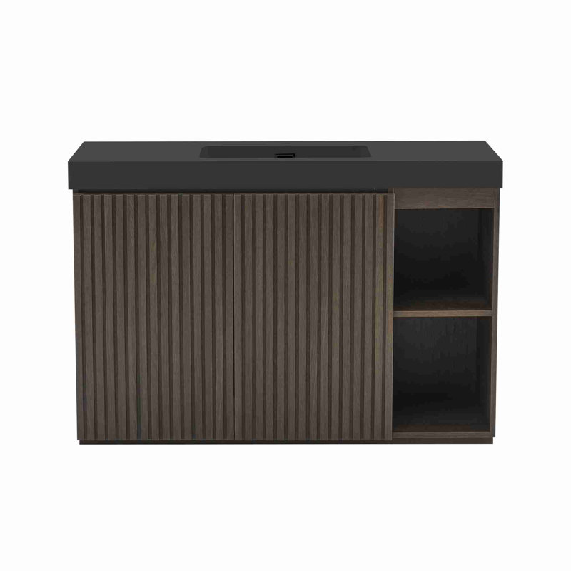 Meuble-lavabo moderne, Oak, Noir