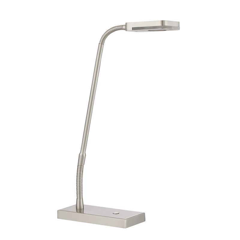 Lampe de bureau DEL 22 po Waitsburg, Nickel satiné, Nickel satiné
