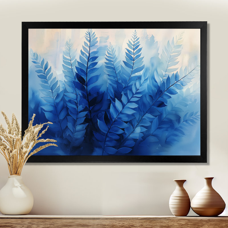 Ijanay Gold Ferns Gentle Breeze - fougères, art mural, Reproduction encadrée d'une seule photo, H 30 po x l 40 po