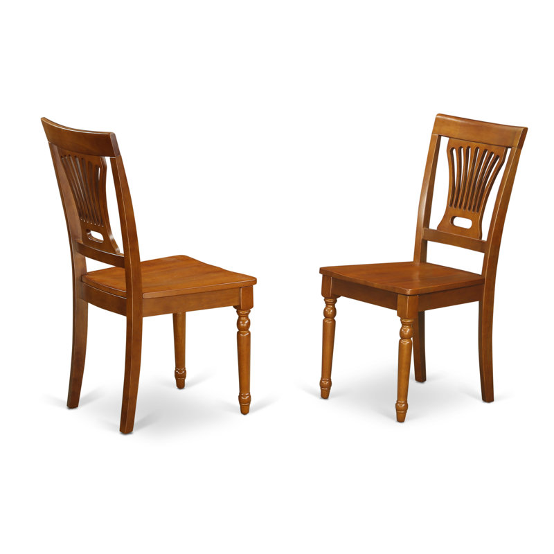 Chaises de salle à manger Plainville - Ensemble de 2 chaises de cuisine à dossier en bois, brun selle, Brun