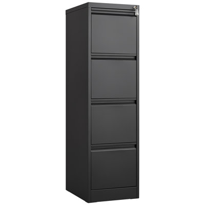 4 Drawer File Cabinet With Lock Metal Vertical File Storage Cabinet Office Home Steel Vertical File Cabinet For A4 Legal/Letter Size Narrow File Cabinet Locked,Assembly Required