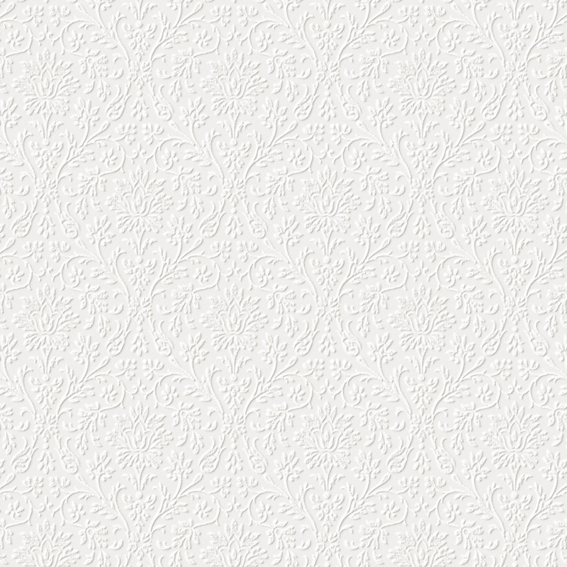 Laura Ashley Annecy Paintable Wallpaper Roll, White