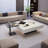 Italian light luxury square stone coffee table-106733734-125119960