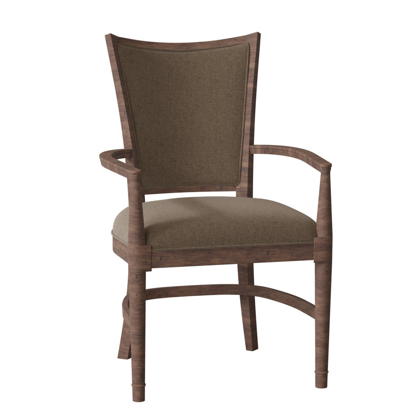 Chaise avec accoudoirs rembourrée Garland, Lin 3155, Tabac